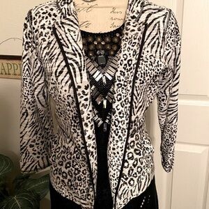Onque Petite zebra print zip jacket